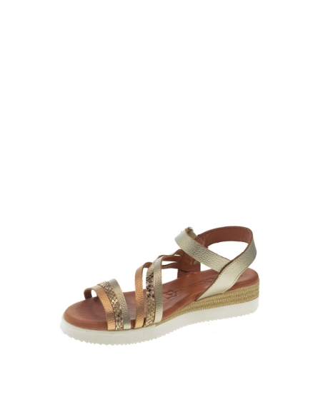 SANDALIAS CUÑA BAJA MUJER PIEL PLANTILLA DE GEL JORDANA