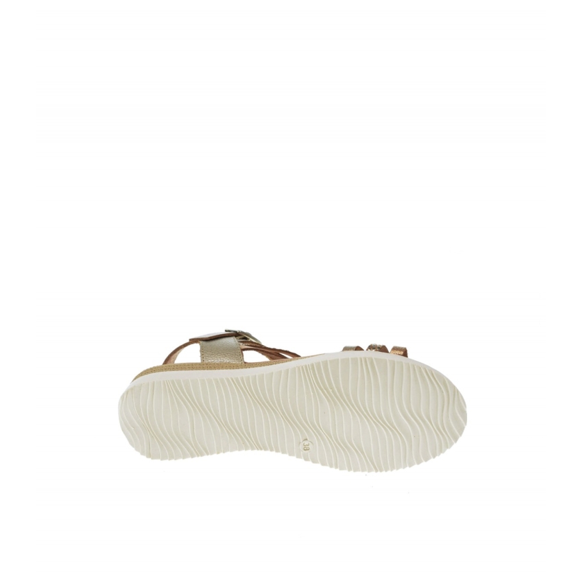 SANDALIAS CUÑA BAJA MUJER PIEL PLANTILLA DE GEL...