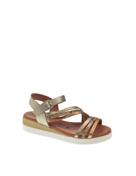 SANDALIAS CUÑA BAJA MUJER PIEL PLANTILLA DE GEL JORDANA