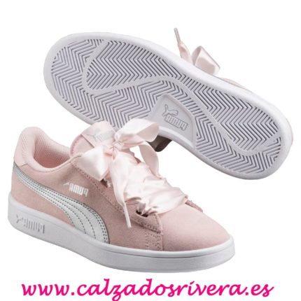 zapatillas puma rosa lazo